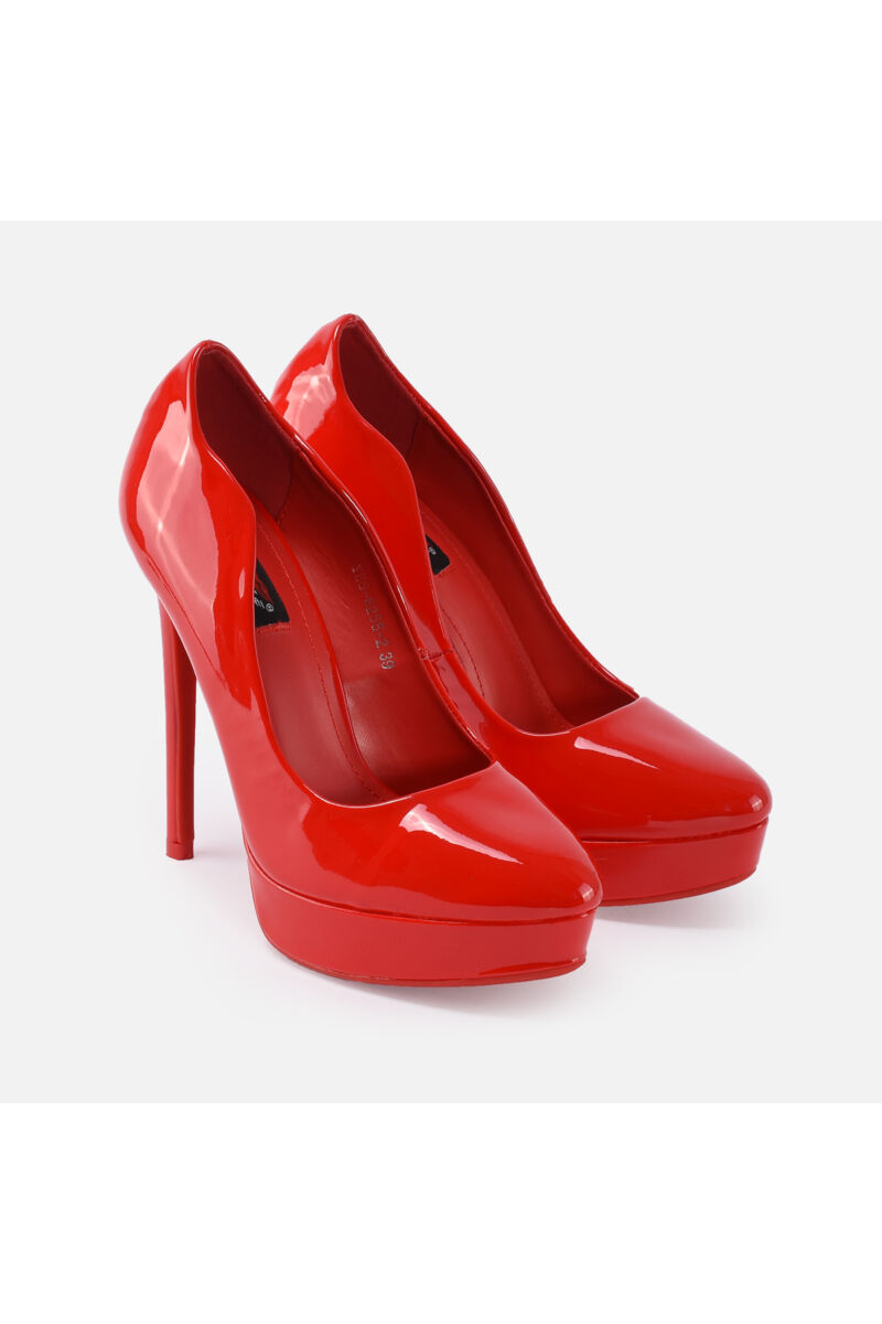 Piros Lakk Platform cipő