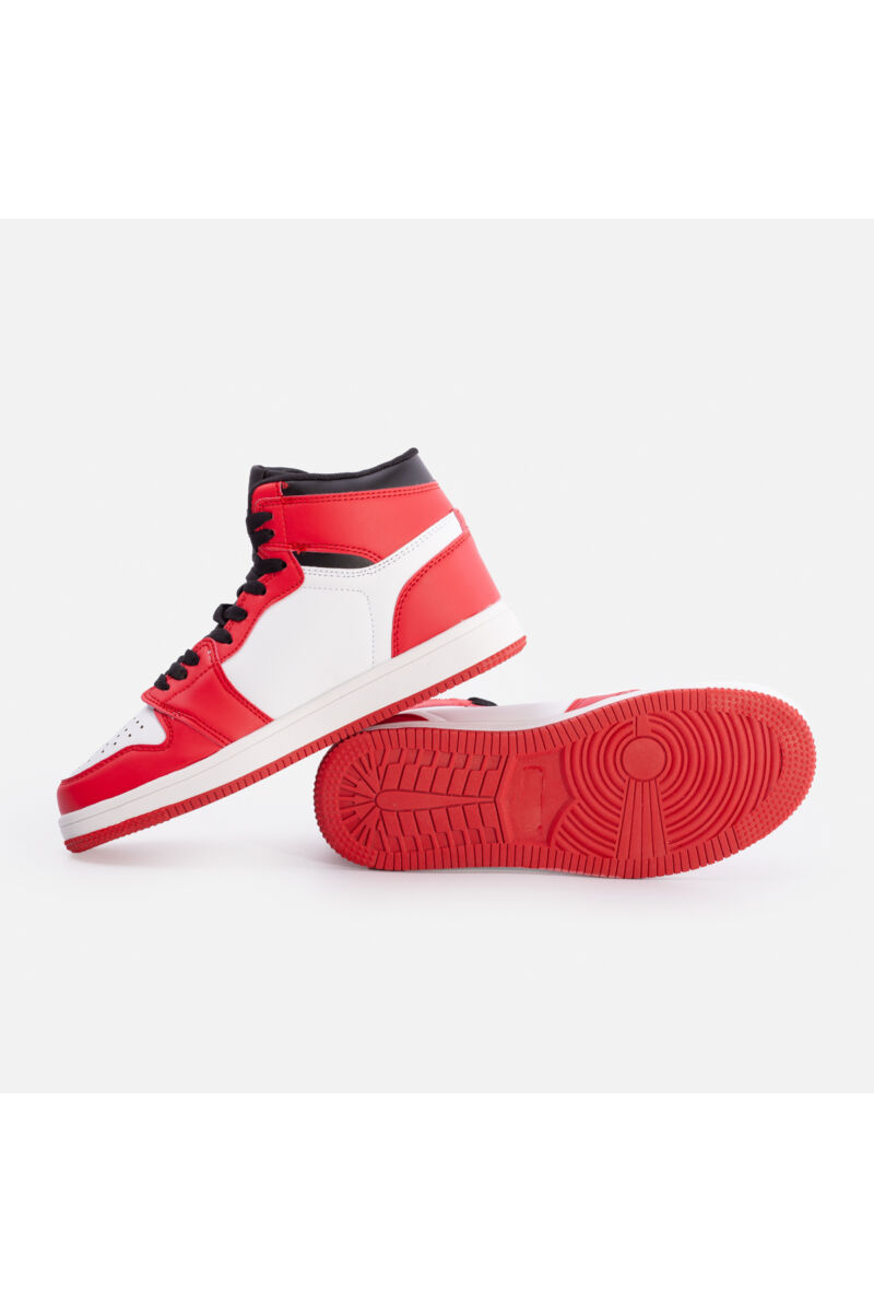 Magasszárú utcai cipő (fehér-piros)