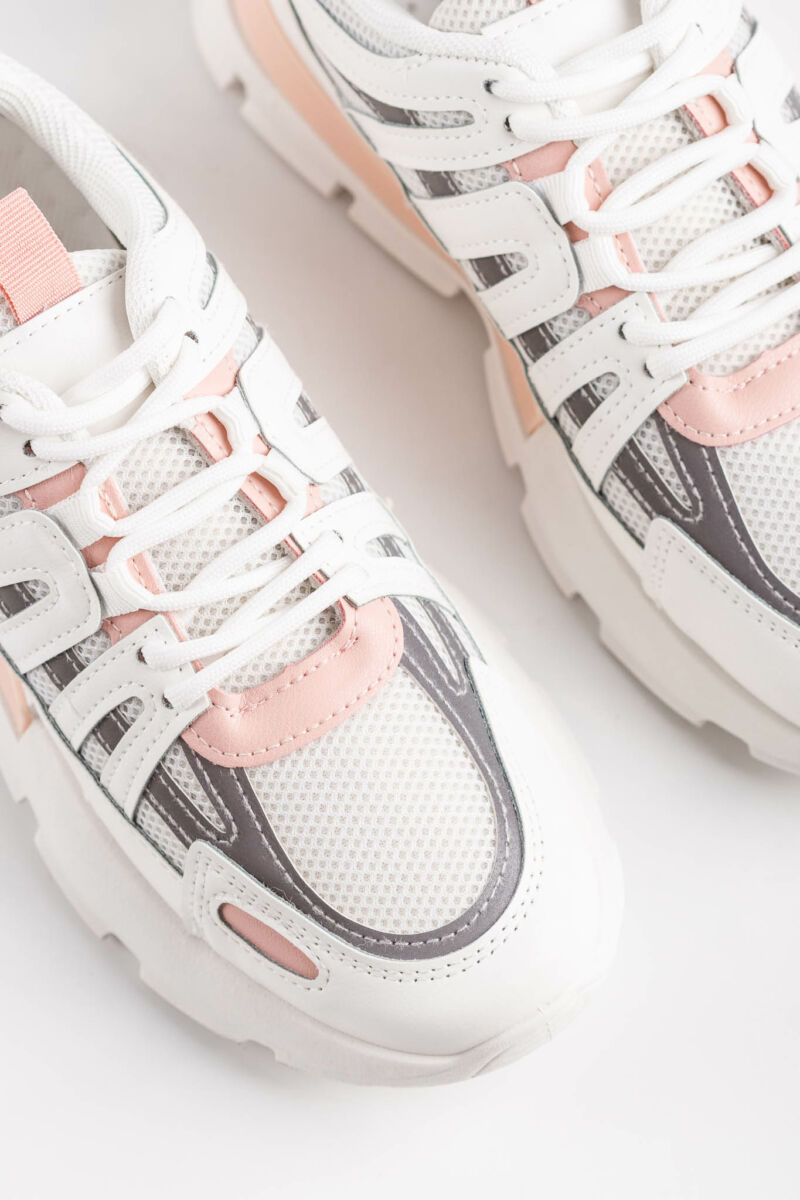 Rózsaszín Női Vastagtalpú Sneaker Fényvisszaverő Csíkokkal