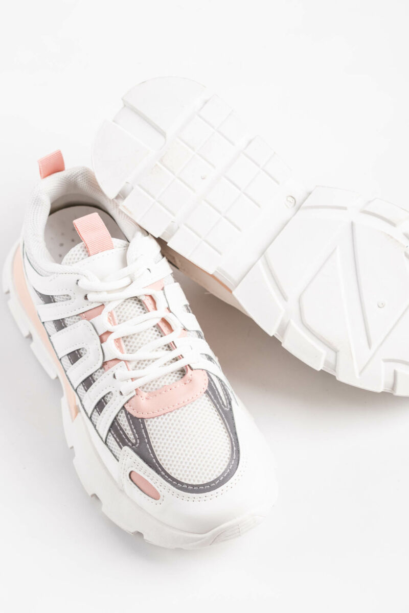 Rózsaszín Női Vastagtalpú Sneaker Fényvisszaverő Csíkokkal