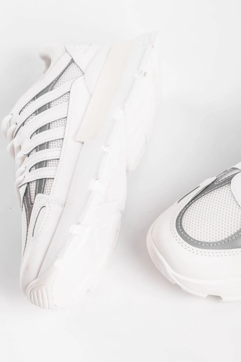 Fehér Női Vastagtalpú Sneaker Fényvisszaverő Csíkokkal