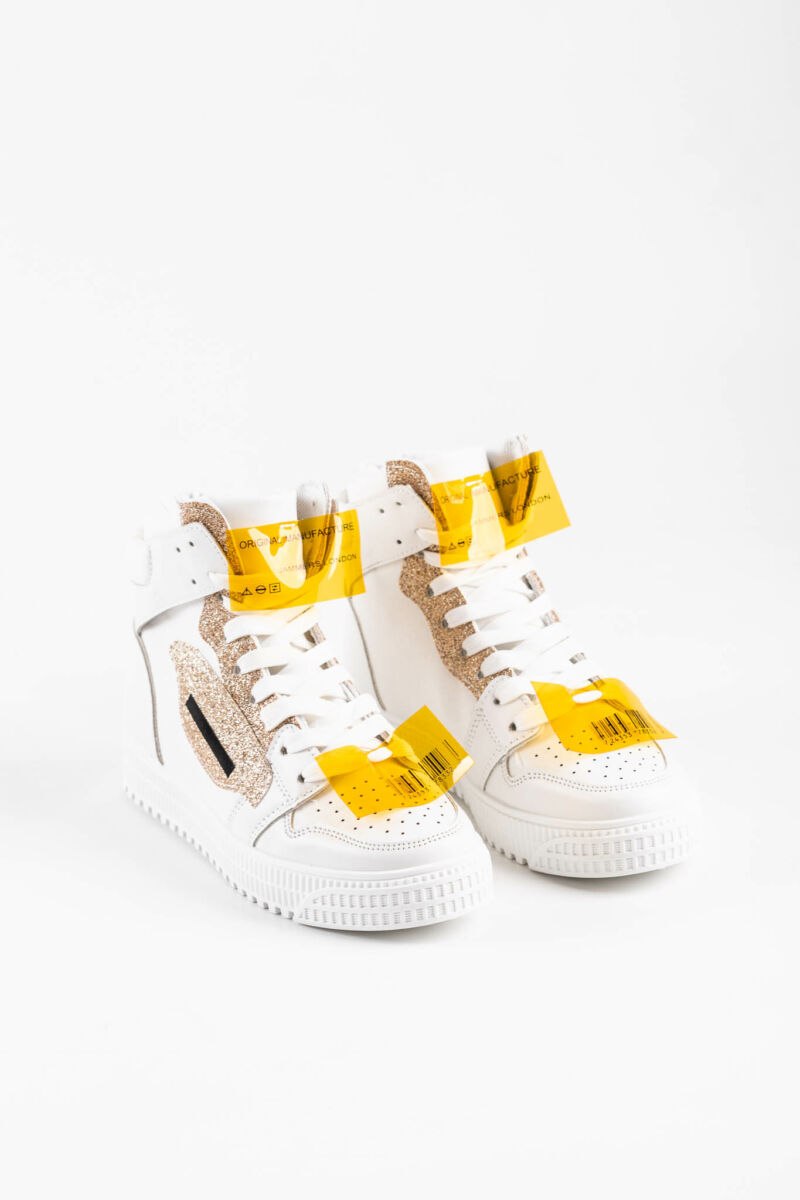 Arany/Fehér Magasszárú Női Sneaker