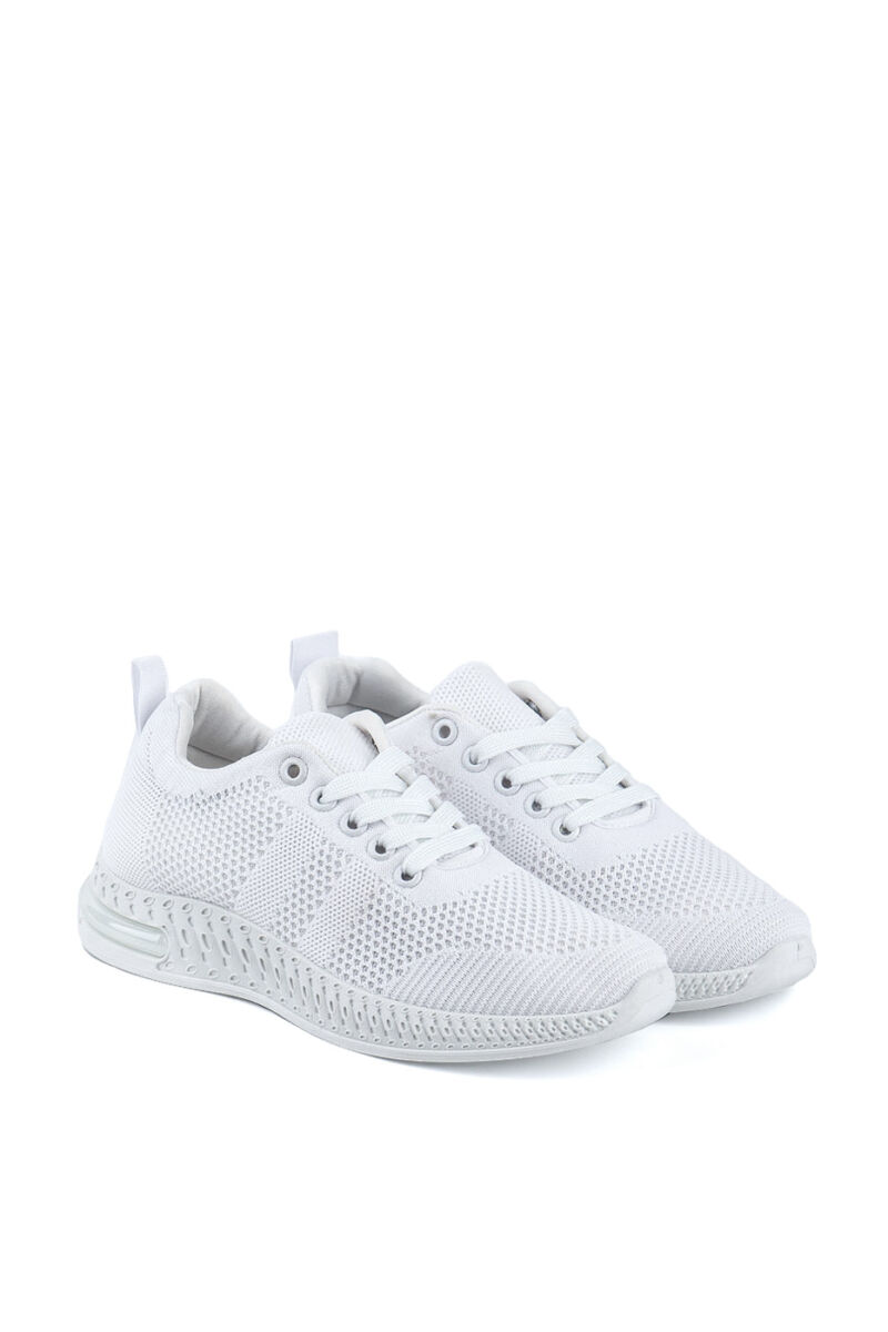 Fehér Fűzős Textil Sneaker