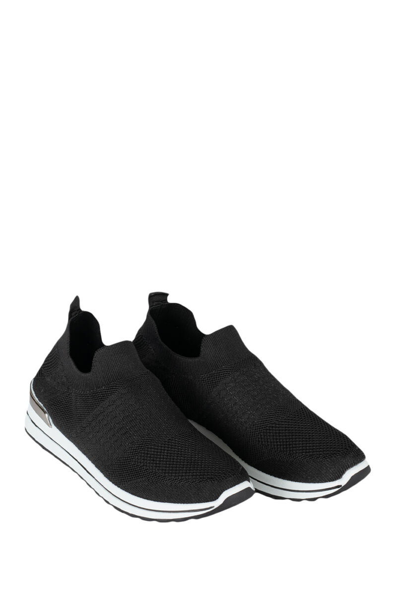 Fekete Gumírozott Anyagú Zokniszerű Sneaker