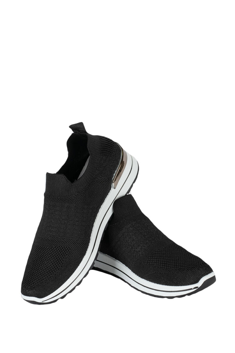 Fekete Gumírozott Anyagú Zokniszerű Sneaker