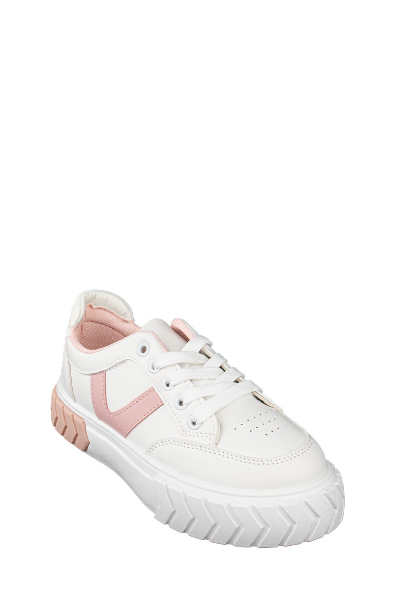 Rózsaszín-Fehér Platformos Női Sneaker
