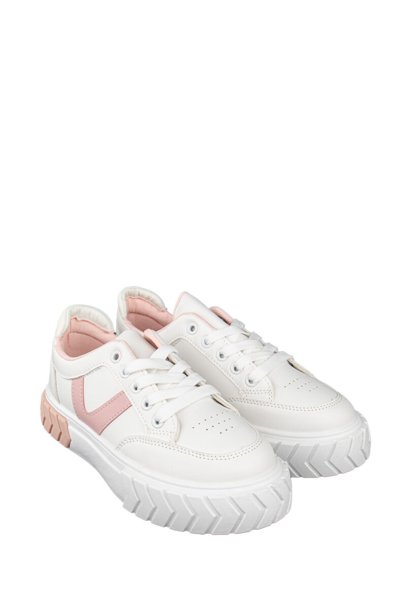 Rózsaszín-Fehér Platformos Női Sneaker