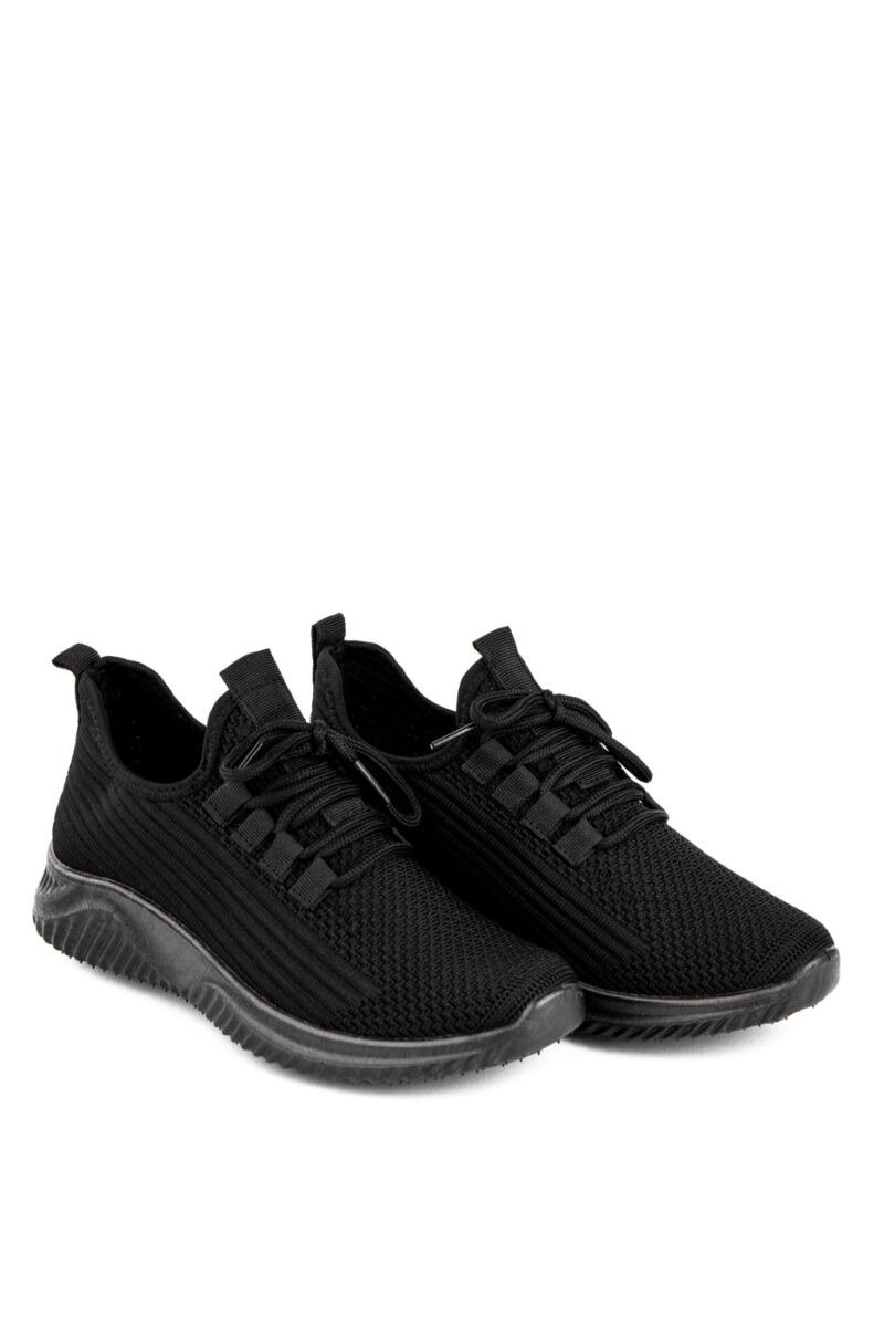 Fekete Platformos Gumírozott Anyagú Sneaker