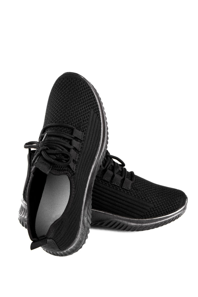 Fekete Platformos Gumírozott Anyagú Sneaker
