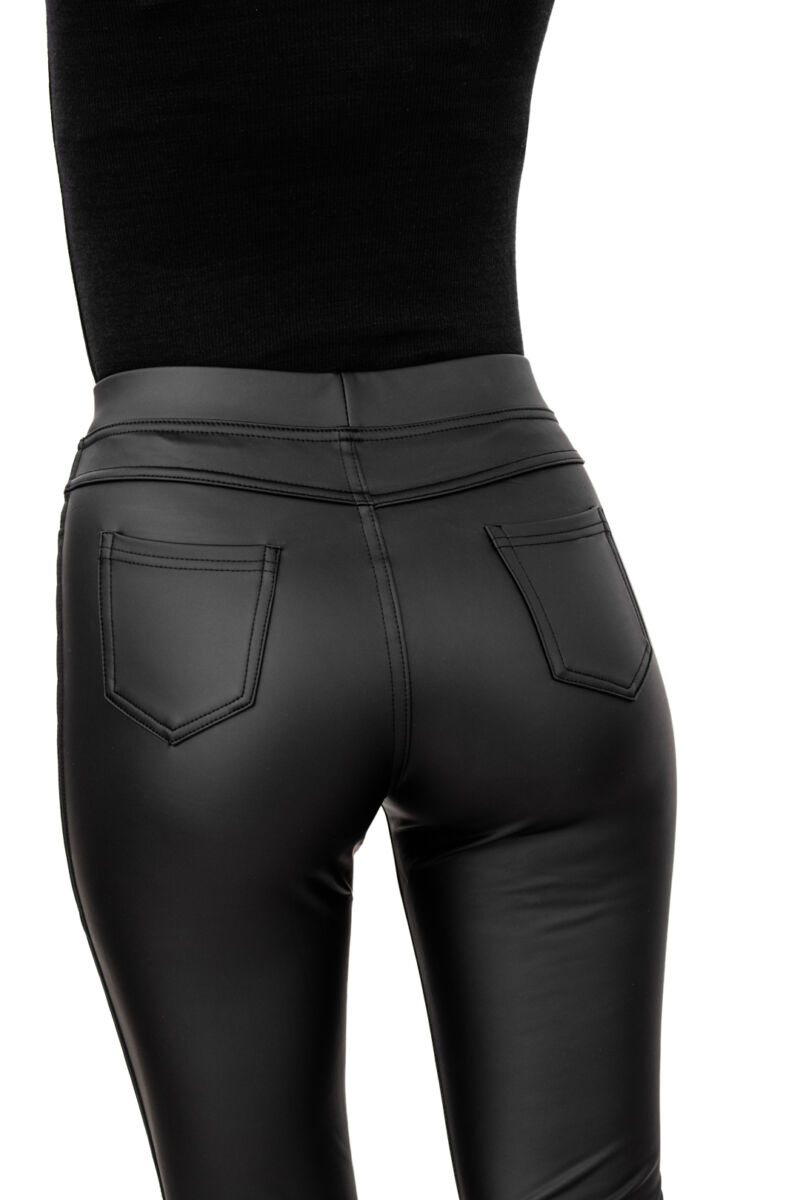 Fekete színű női stretch leggings thermo béléssel