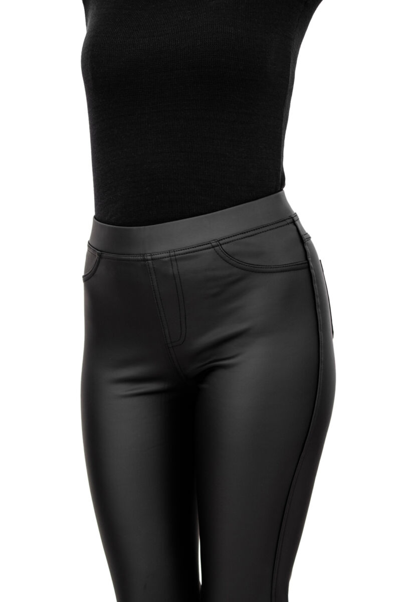 Fekete színű női stretch leggings thermo béléssel