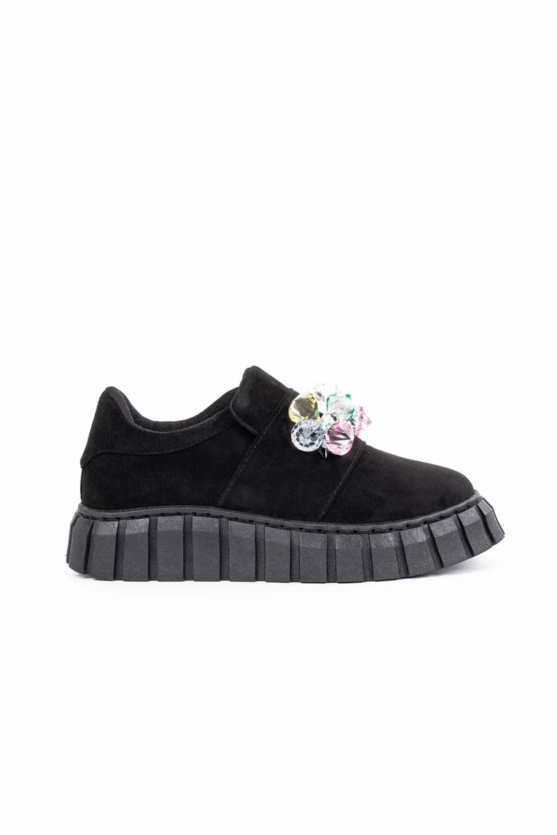 Seastar Fekete Színű Műbőr Sneaker Díszkövekkel