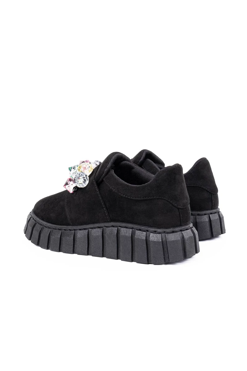 Seastar Fekete Színű Műbőr Sneaker Díszkövekkel
