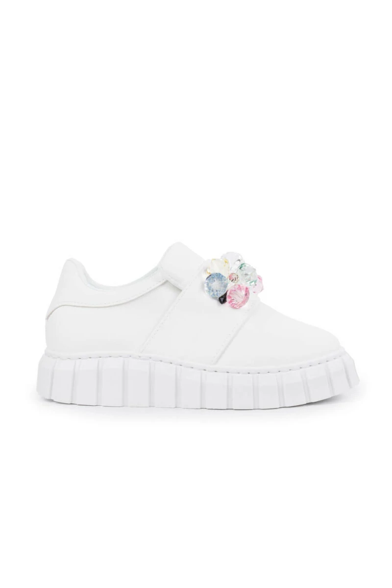 Seastar Fehér Színű Műbőr Sneaker Díszkövekkel
