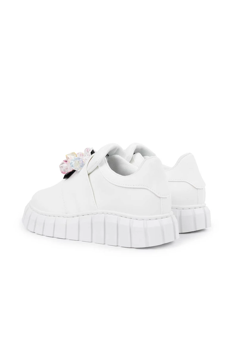 Seastar Fehér Színű Műbőr Sneaker Díszkövekkel