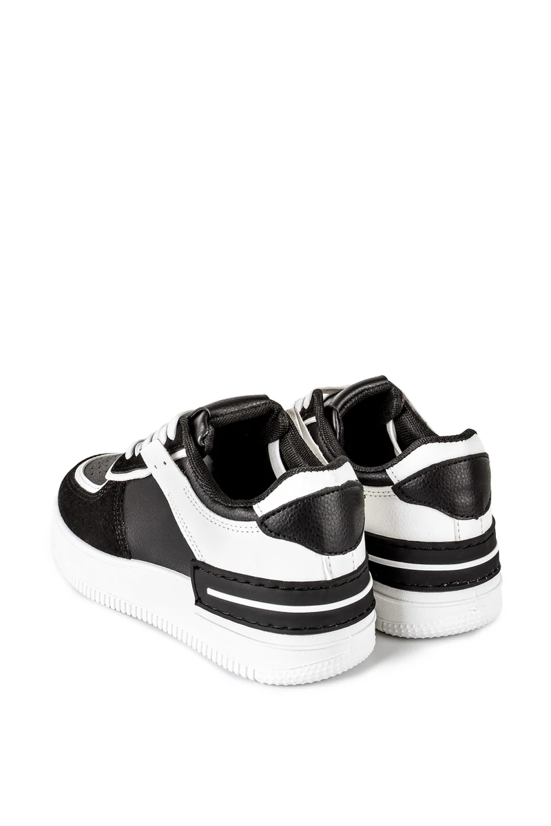 Fekete-Fehér Platformos Női Sneaker