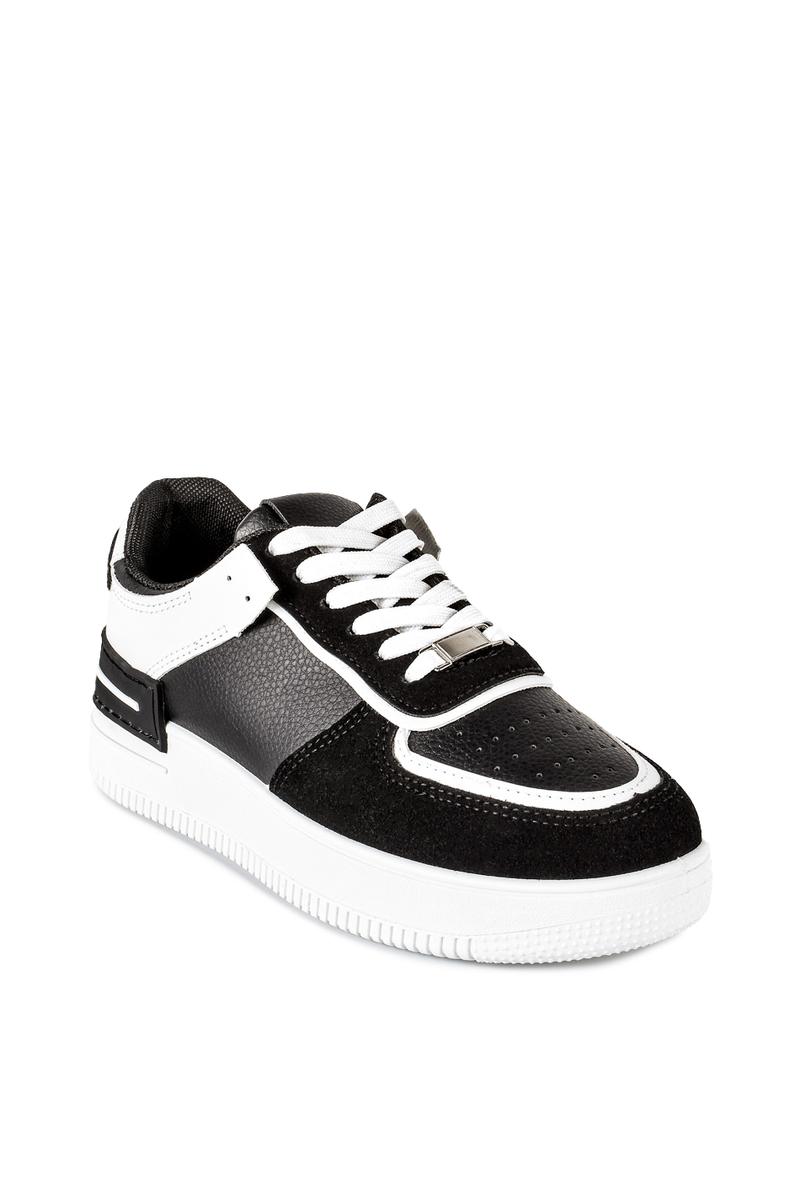 Fekete-Fehér Platformos Női Sneaker
