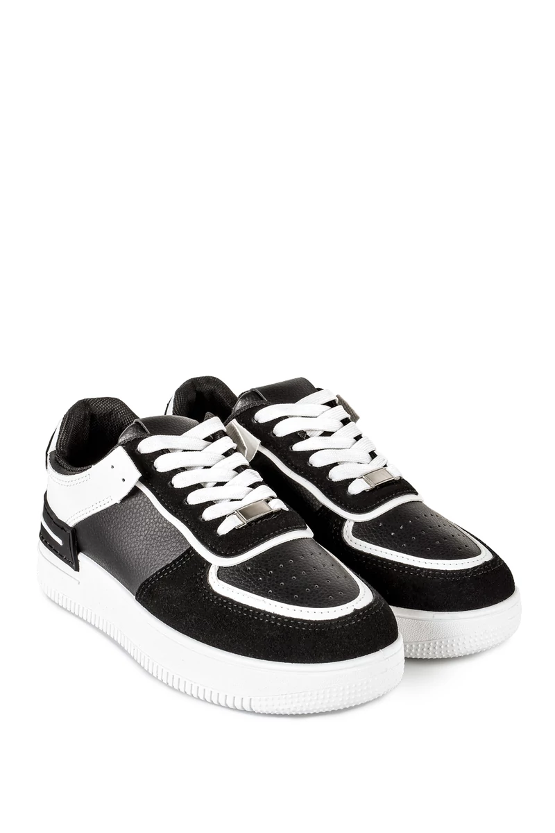 Fekete-Fehér Platformos Női Sneaker