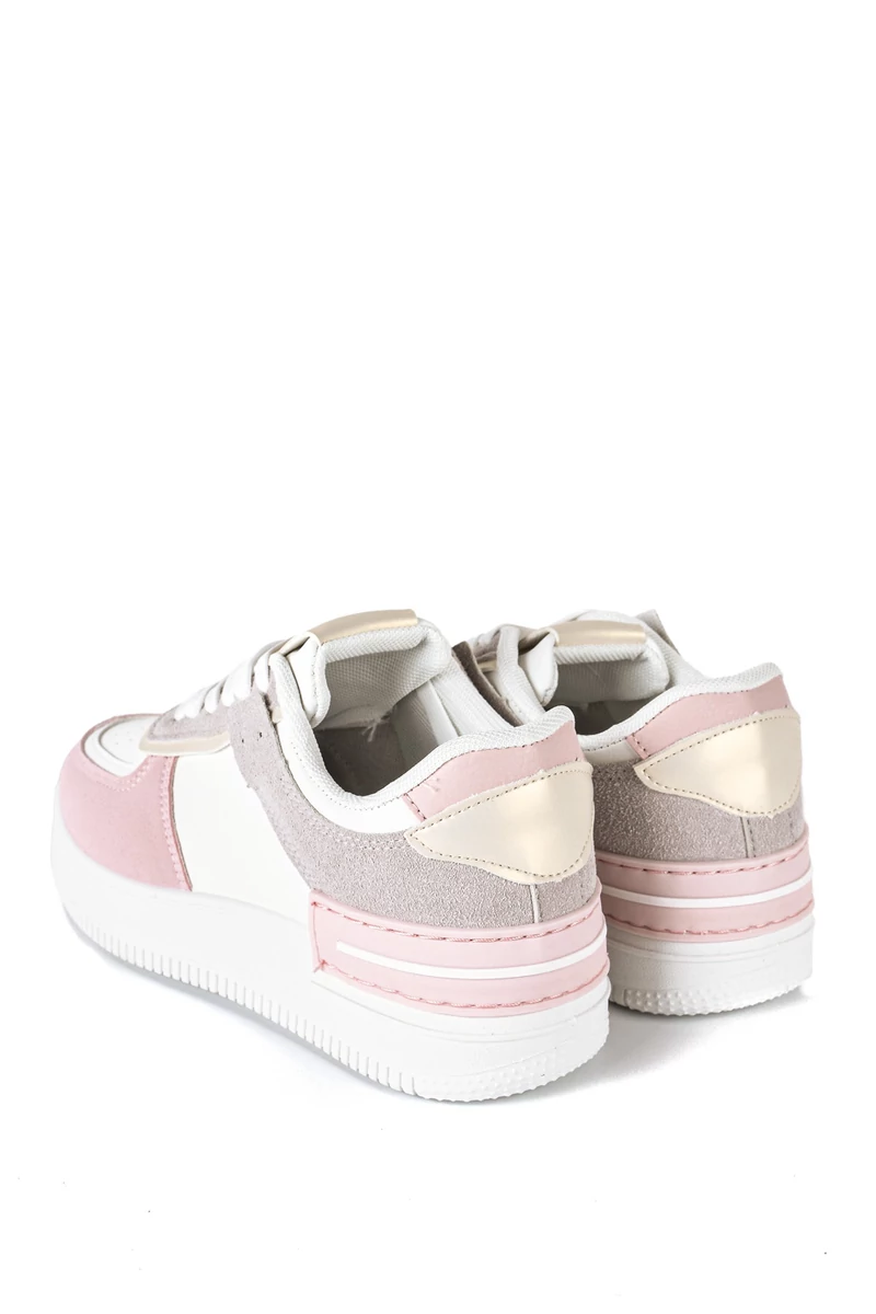 Rózsaszín-Fehér Platformos Női Sneaker