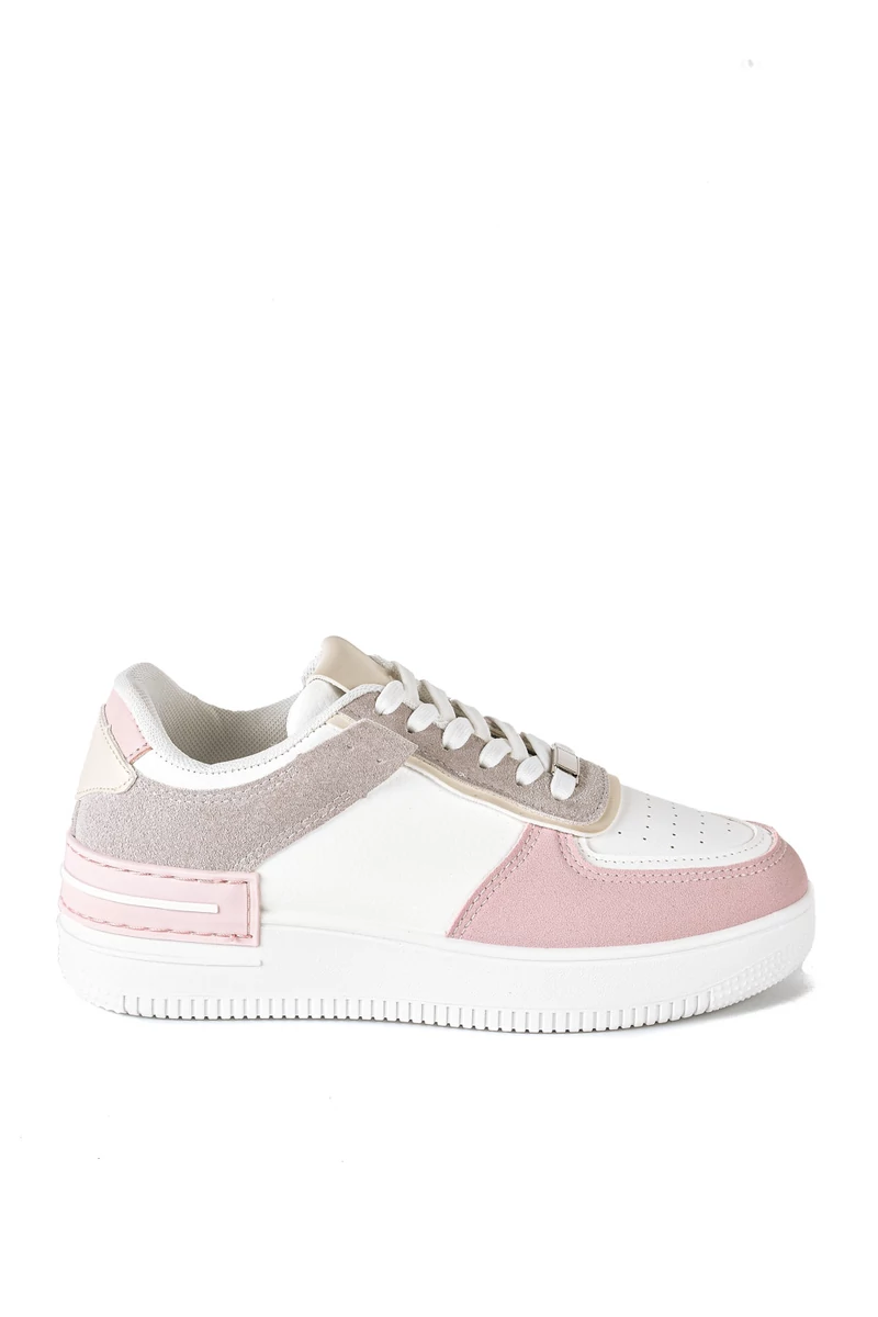 Rózsaszín-Fehér Platformos Női Sneaker
