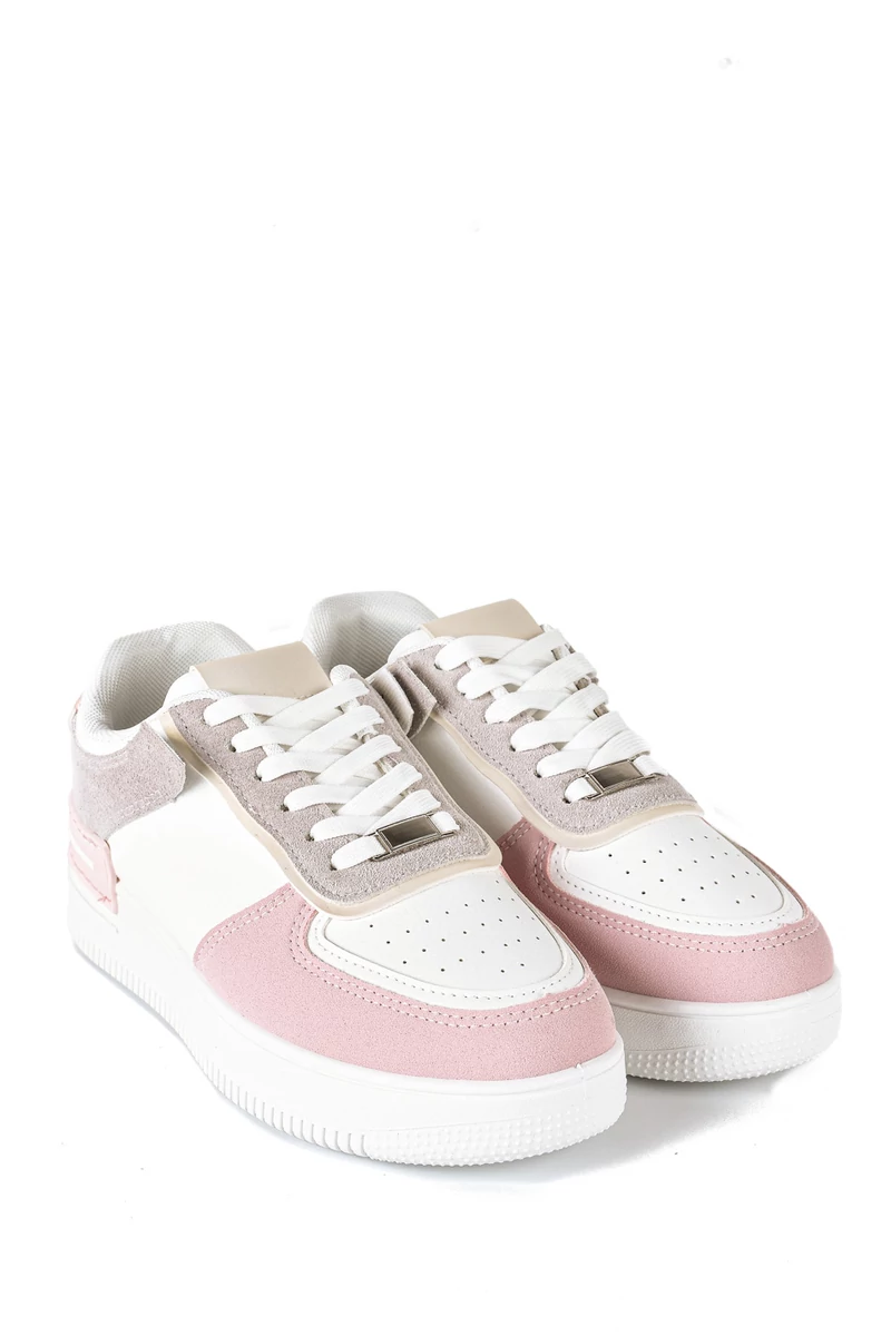 Rózsaszín-Fehér Platformos Női Sneaker