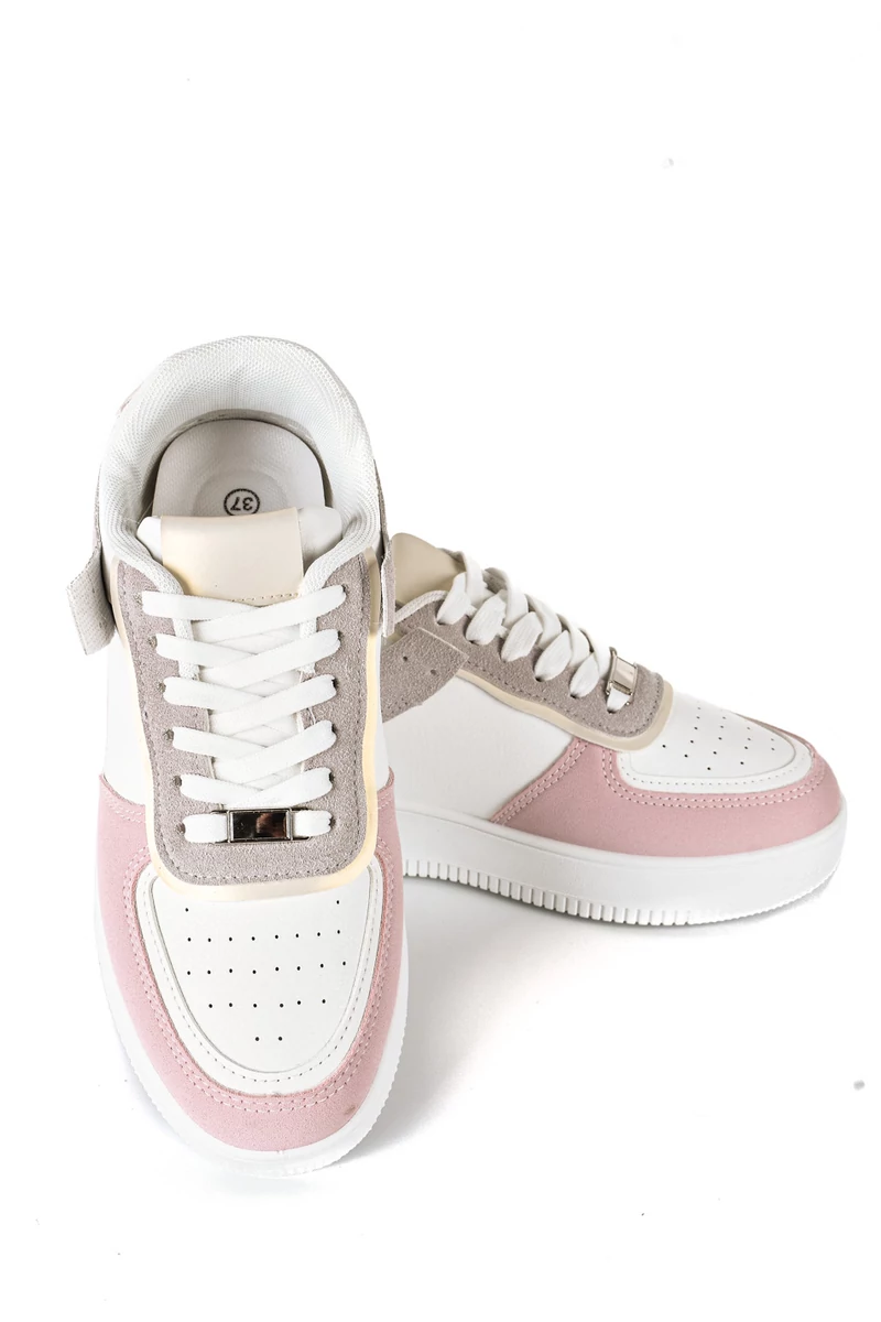 Rózsaszín-Fehér Platformos Női Sneaker