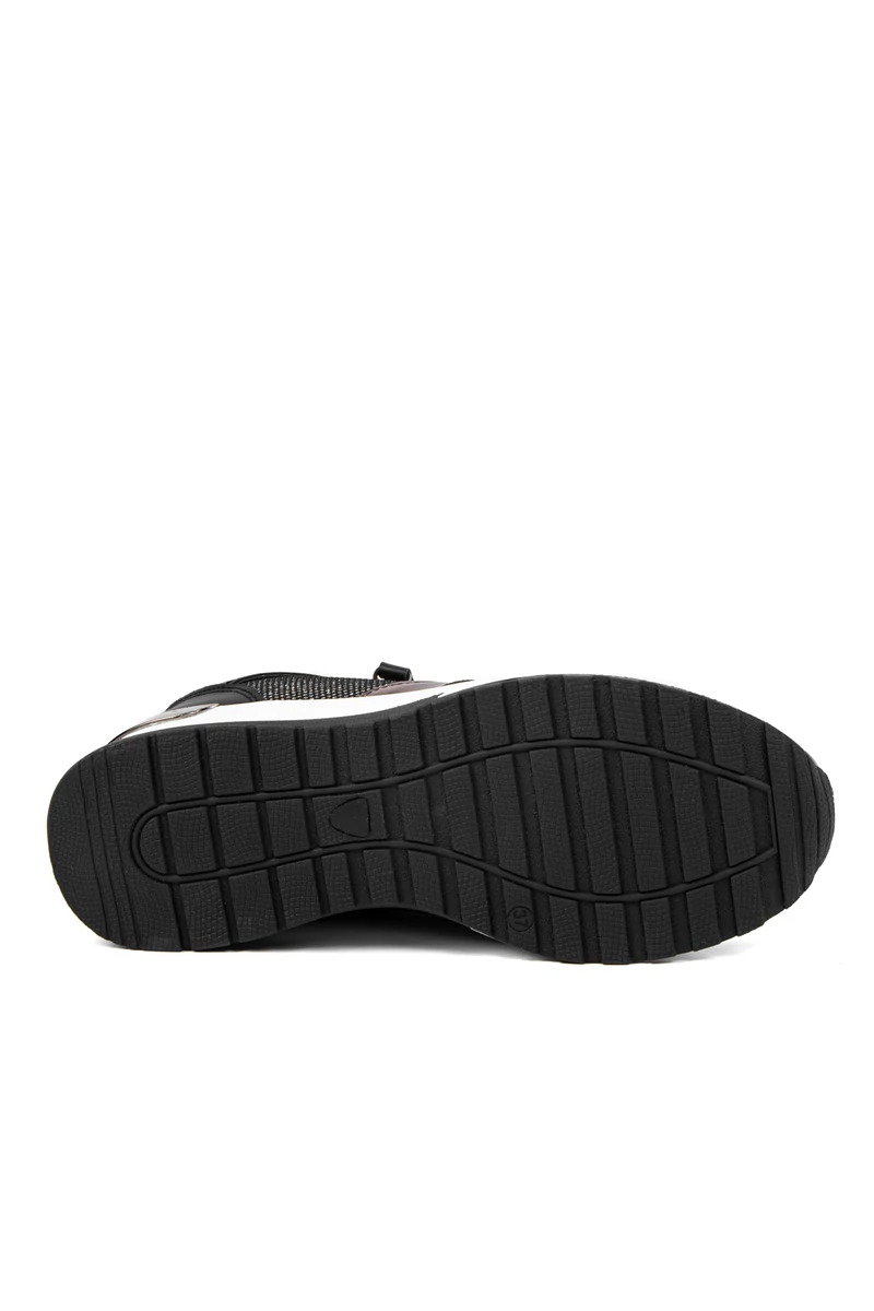 Rejtett Magassarkú Fekete-Bronz Csillogós Sneaker 