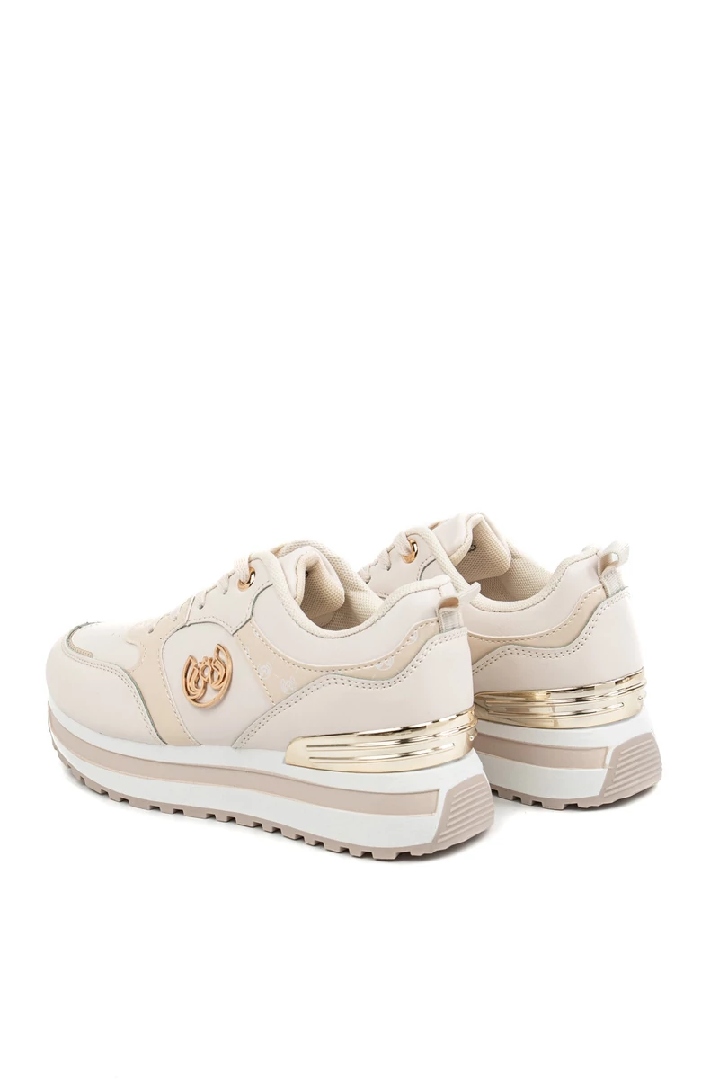 Bézs Műbőr Női Sneaker 