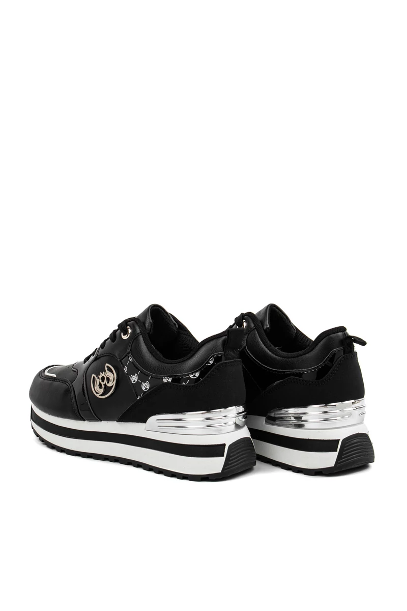 Fekete Műbőr Női Sneaker 