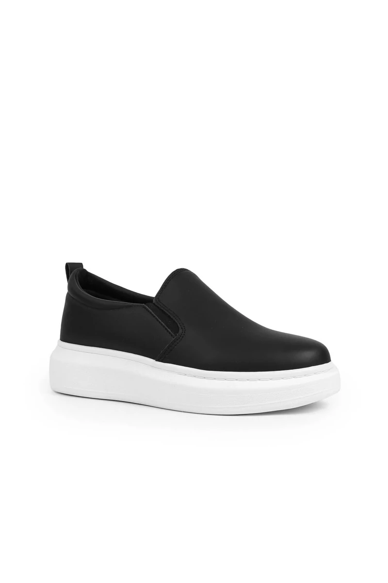 YESMILE Fekete-Fehér Női Műbőr Slip-on 