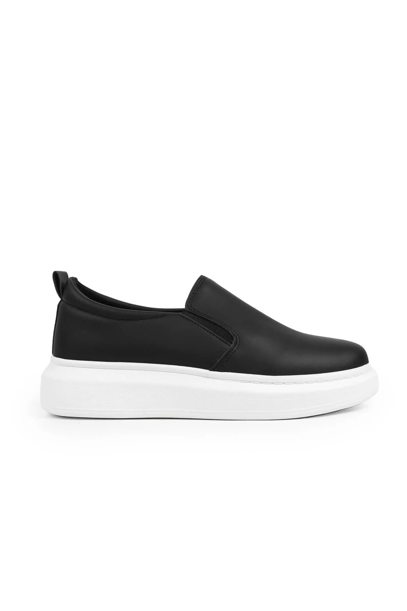 YESMILE Fekete-Fehér Női Műbőr Slip-on 