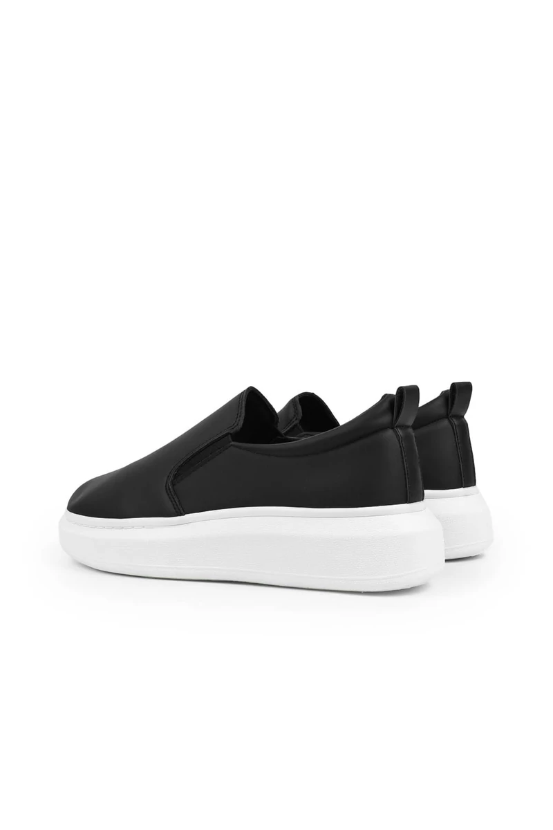 YESMILE Fekete-Fehér Női Műbőr Slip-on 