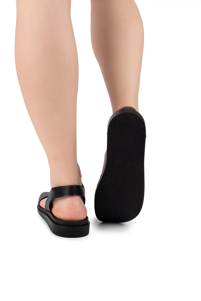 City Kiddy Fekete Gumipántos Műbőr Szandál 