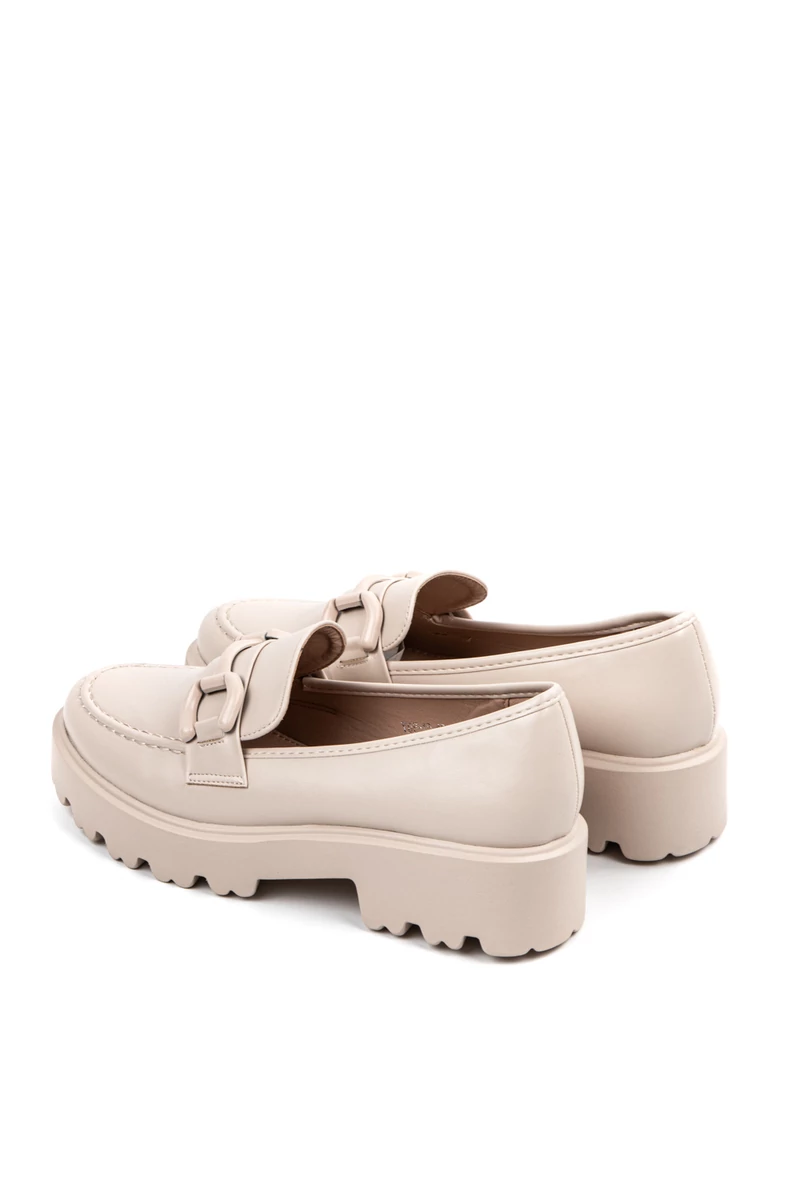 COMER Bézs Műbőr Női Platform Loafer 