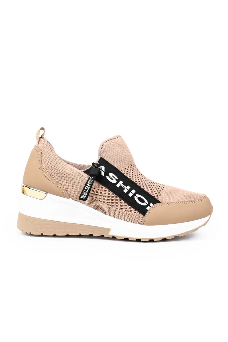 YESMILE Khaki Magastalpú Női Sneaker
