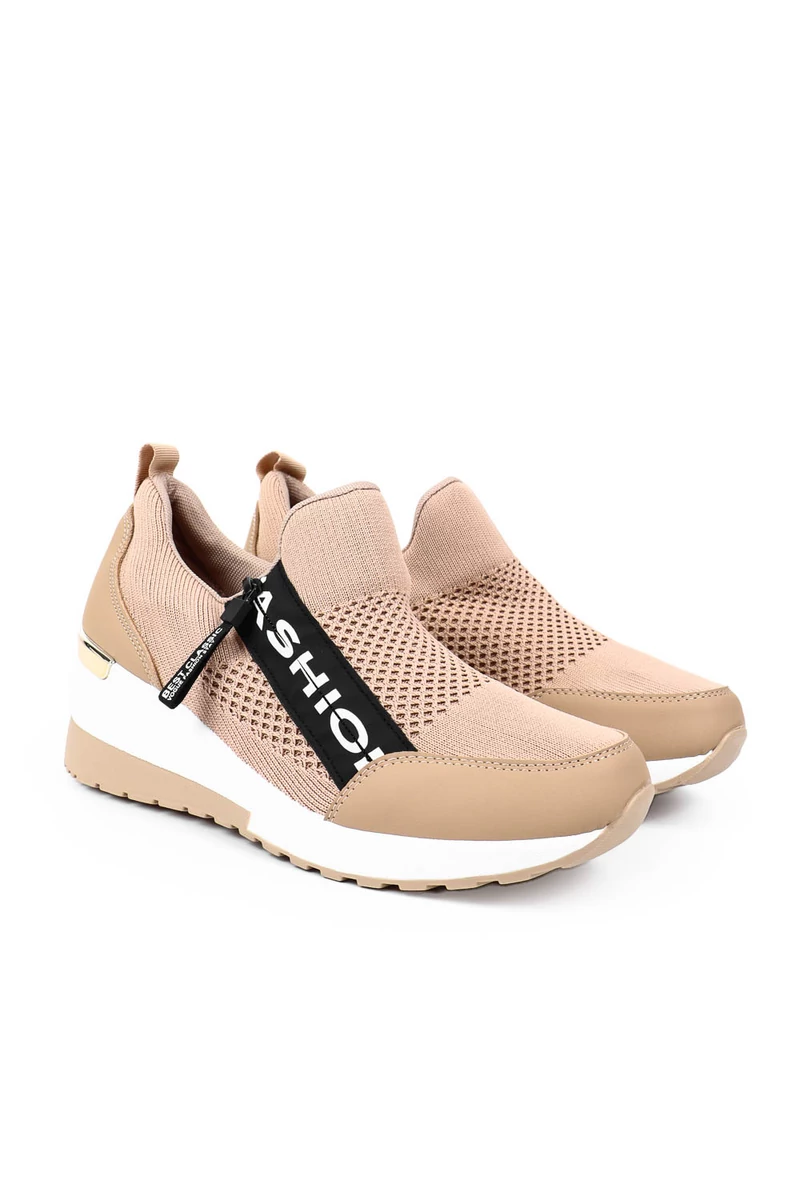 YESMILE Khaki Magastalpú Női Sneaker