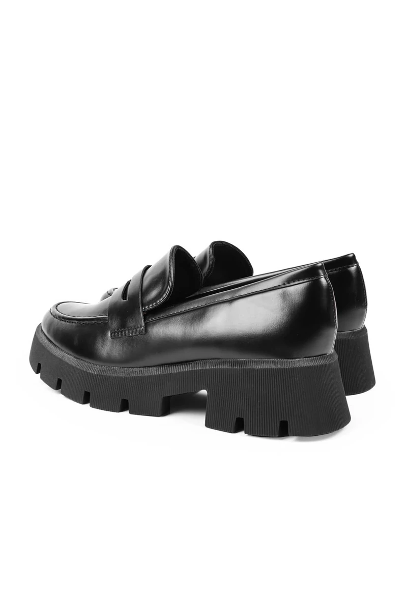 SEASTAR Fekete Műbőr Női Platform Loafer 
