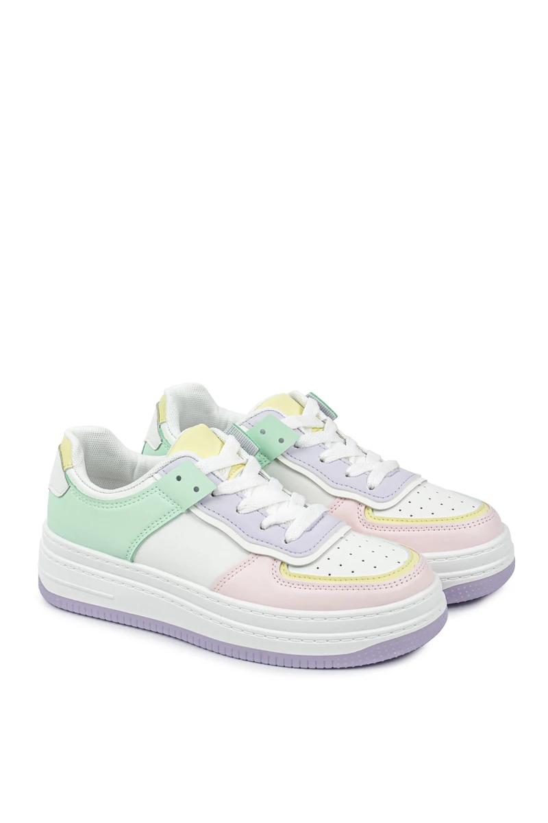 Fehér-Rózsaszín Platformos Női Sneaker