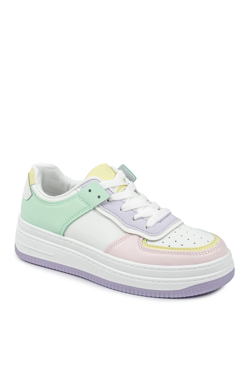 Fehér-Rózsaszín Platformos Női Sneaker