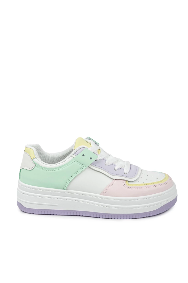 Fehér-Rózsaszín Platformos Női Sneaker