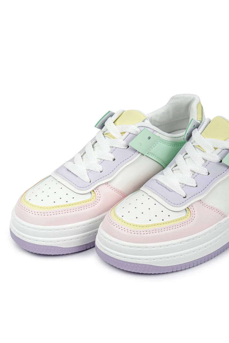 Fehér-Rózsaszín Platformos Női Sneaker
