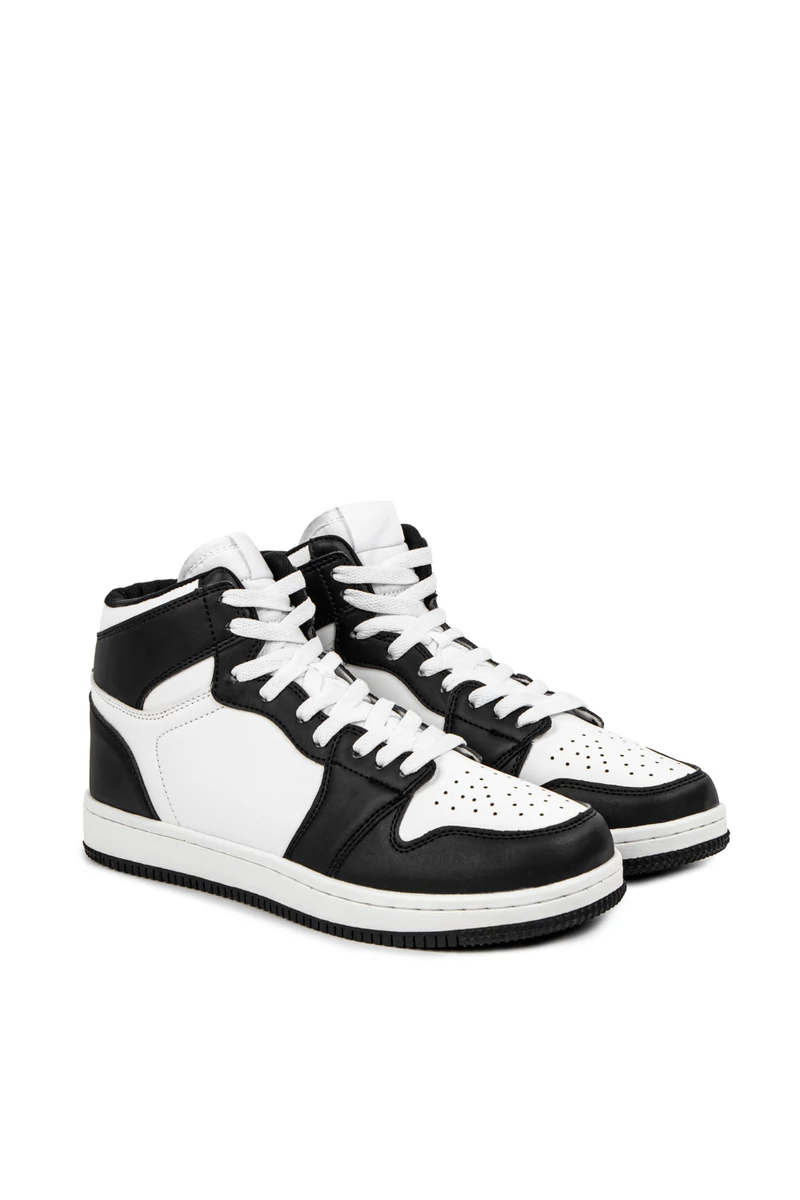Apollo Fekete-Fehér Magasszárú Férfi Műbőr Sneaker