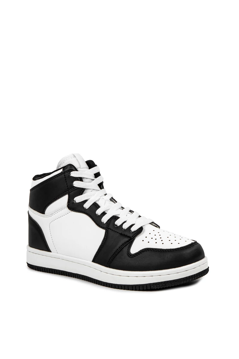 Apollo Fekete-Fehér Magasszárú Férfi Műbőr Sneaker