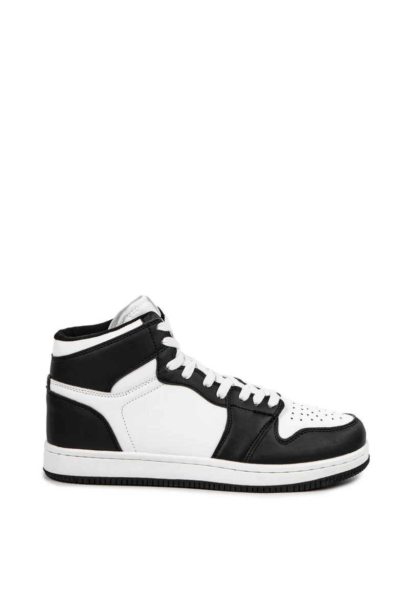 Apollo Fekete-Fehér Magasszárú Férfi Műbőr Sneaker