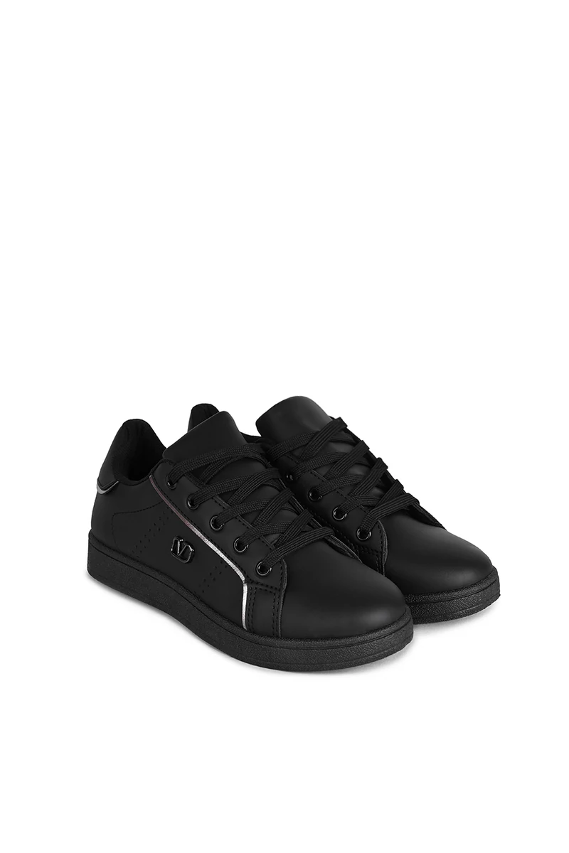 Comer Fekete Női Műbőr Sneaker Bronz Színű Díszítéssel