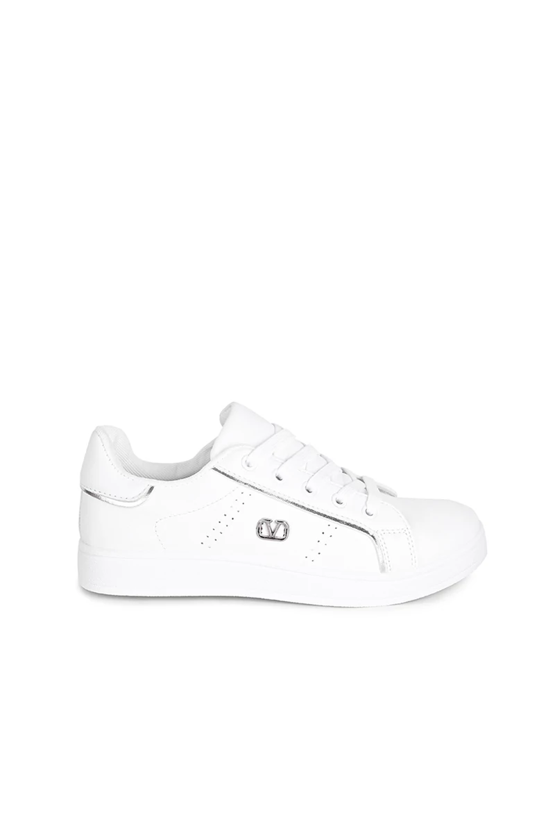 Comer Fehér Női Műbőr Sneaker Ezüst Színű Díszítéssel