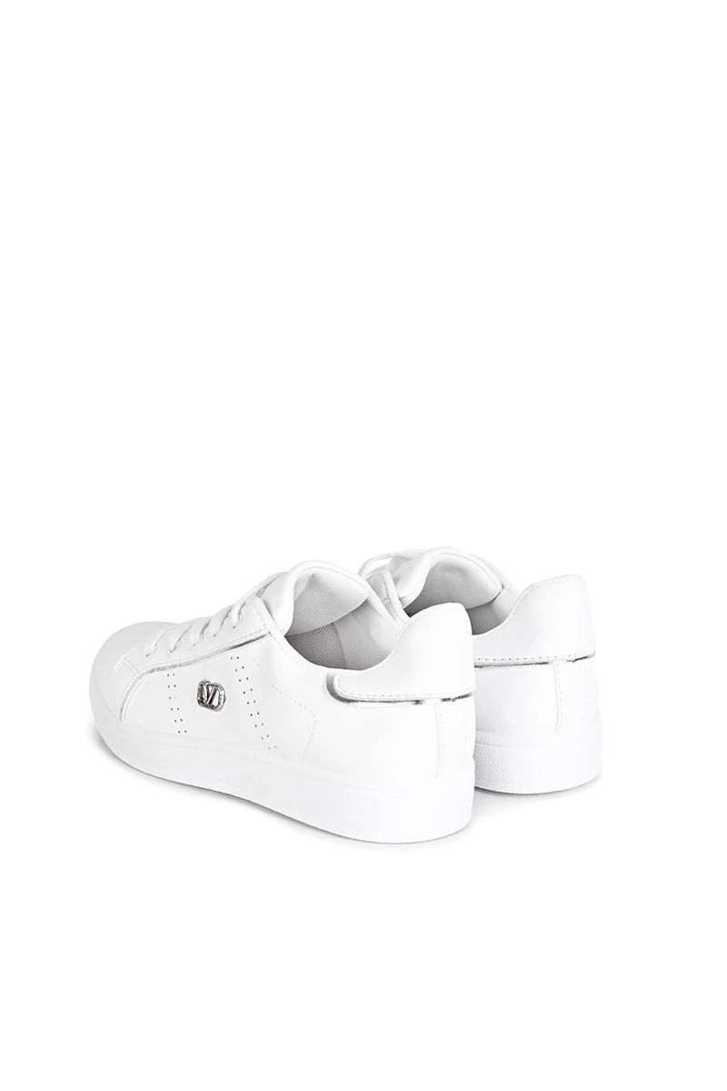 Comer Fehér Női Műbőr Sneaker Ezüst Színű Díszítéssel