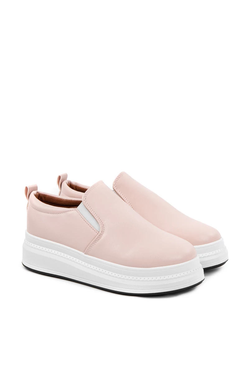 City Kiddy Világos Rózsaszín Női Műbőr Platform Talpú Slip-on 