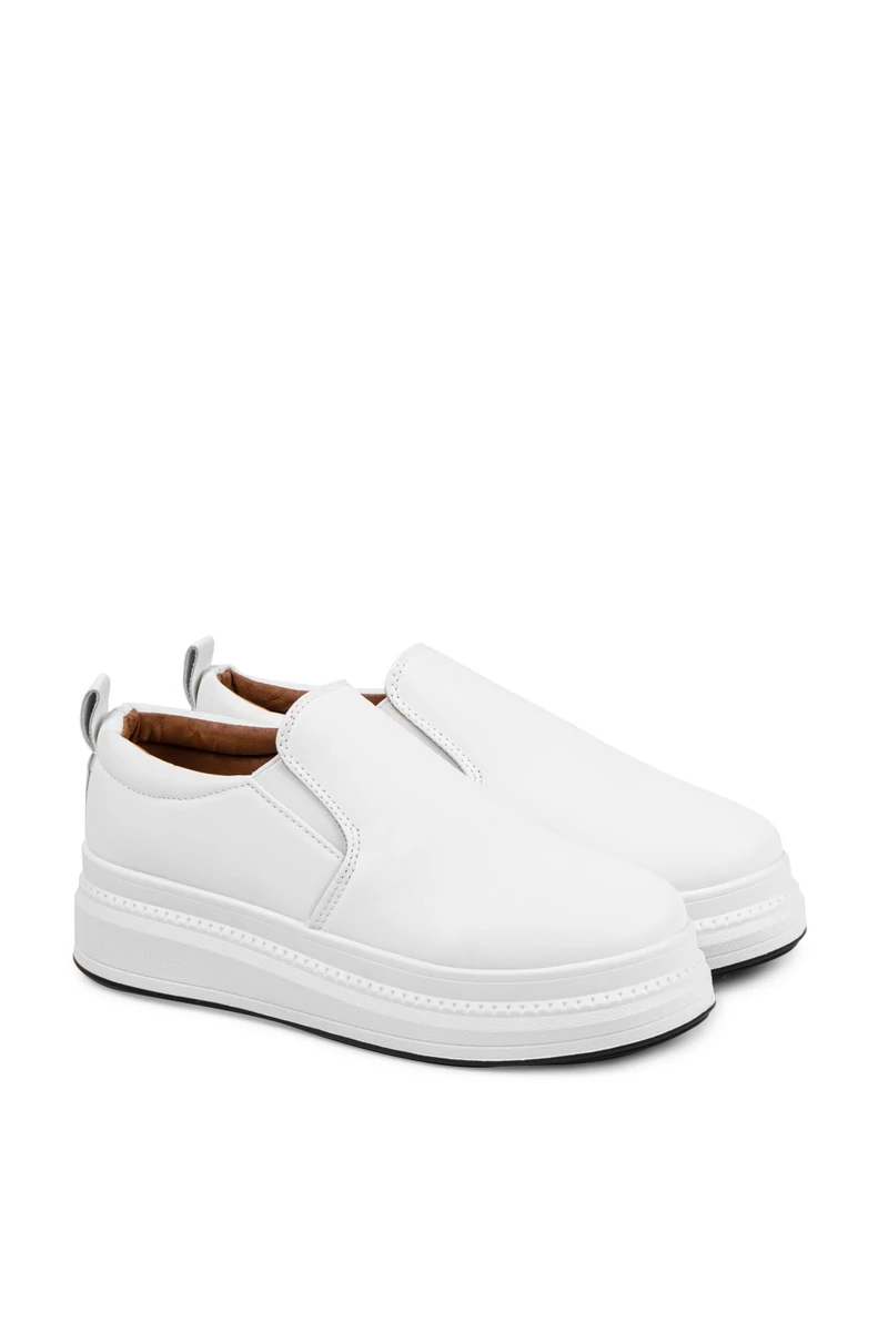 City Kiddy Fehér Női Műbőr Platform Talpú Slip-on 