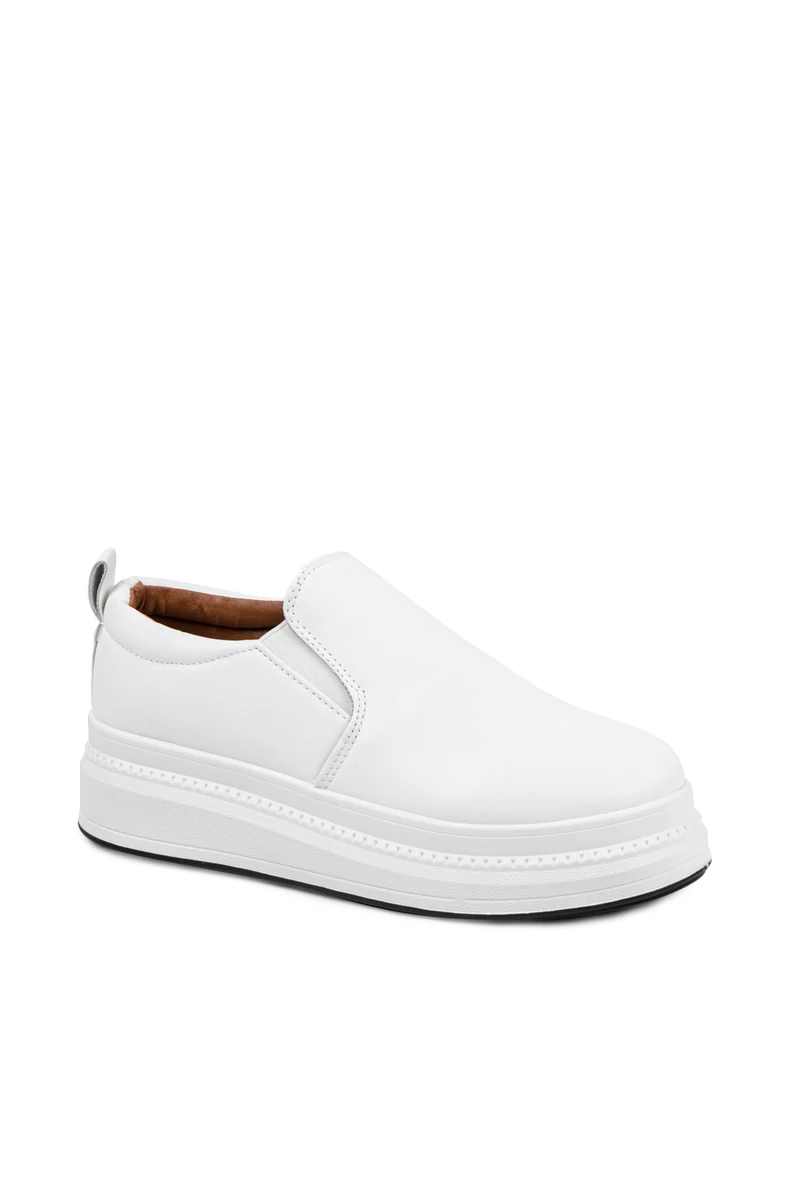 City Kiddy Fehér Női Műbőr Platform Talpú Slip-on 
